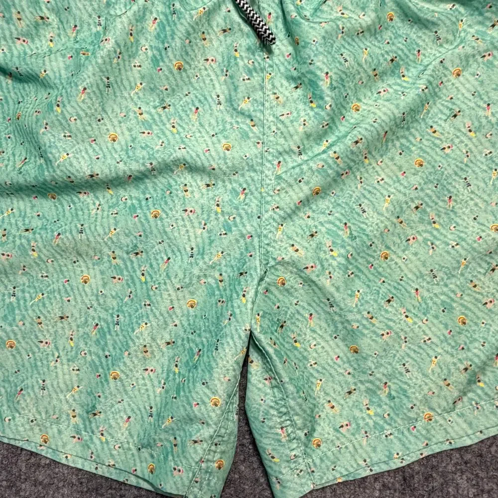 Boardies Apparel Men’s Swim Trunks Mint Green Micro Print Size Medium